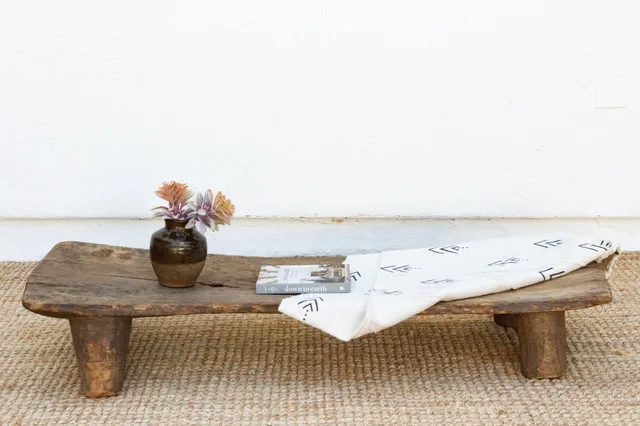 Single Plank Rustic African Bench