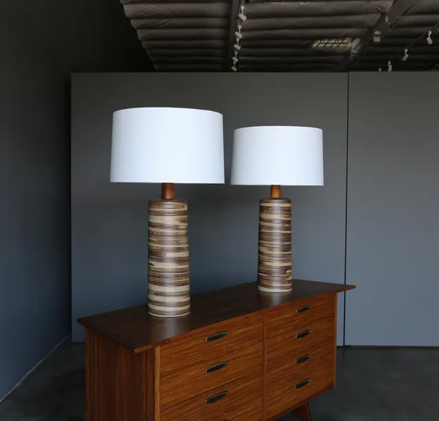 Jane & Gordon Martz Ceramic Table Lamps for Marshall Studios, circa 1965