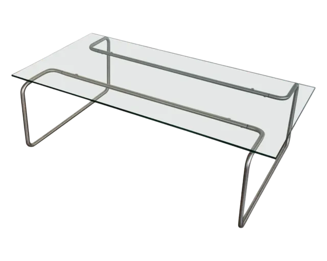 Tubular Steel and Glass Coffee Table
