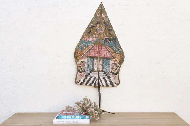 Collectible Hand-Painted Leather Marionette Scene