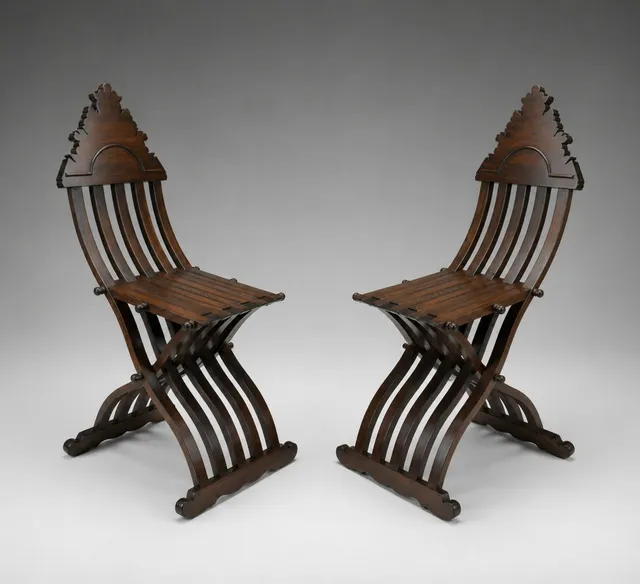 The Savonarola Linea | Savonarola Folding Chairs, Pair