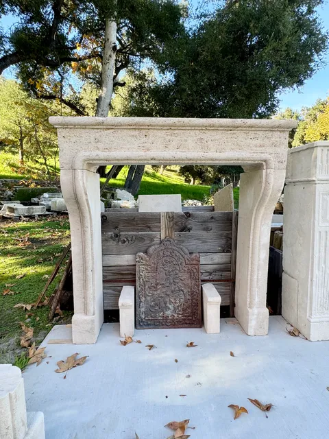 Antique Limestone Fireplace FPAN.1236