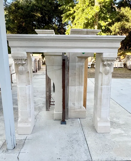 Antique Limestone Fireplace FPAN.1239