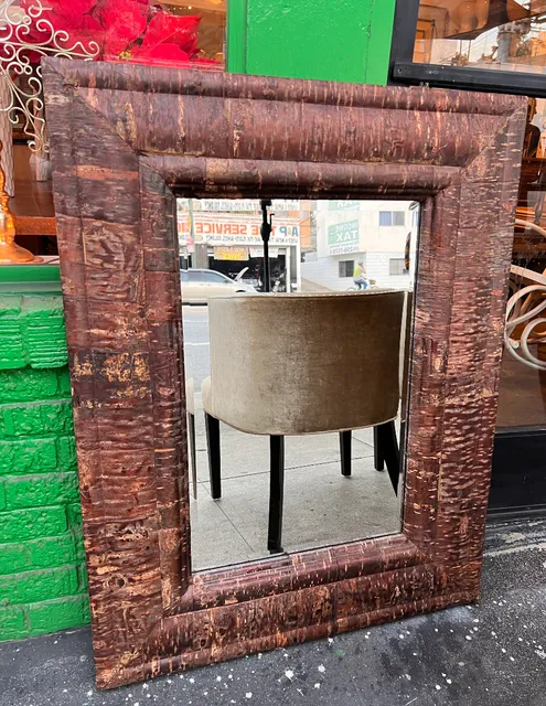 The Wrong Tree | Vintage Beveled Mirror Wrapped in Bark