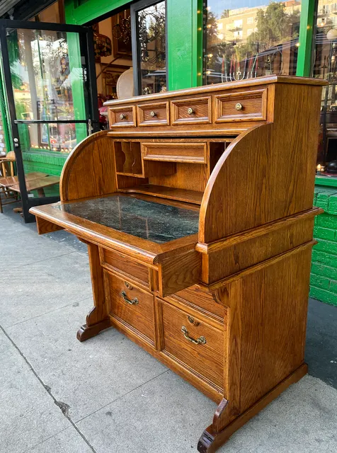 What a Way to Make a Livin' | 1980s Roll Top Oak Desk