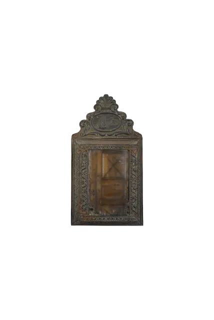 Dutch Repoussé Brass Mirror, c. 1880s